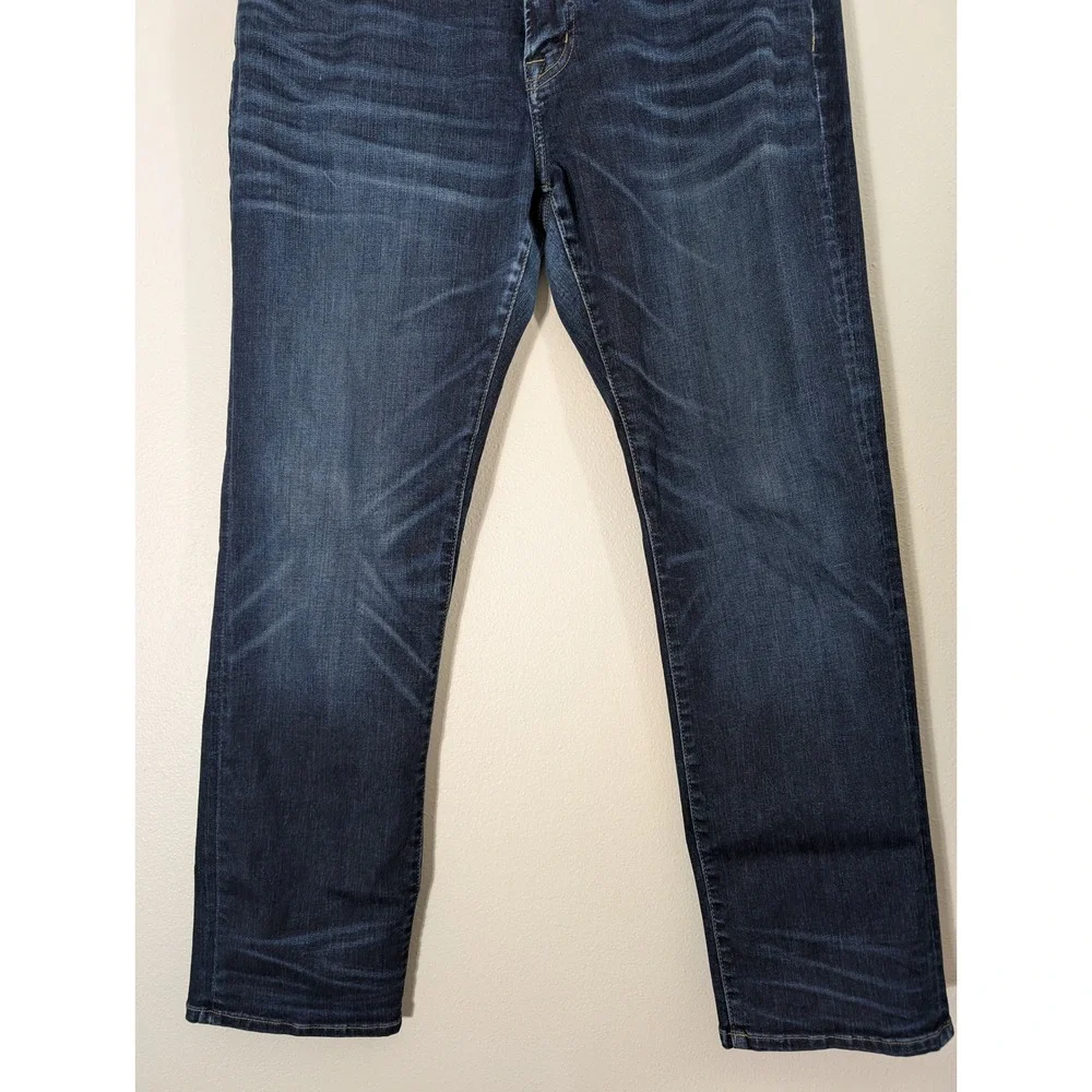 American Eagle Original Straight 36/32 Fit Jeans Mens Dark Wash Indigo Denim - Picture 7 of 12